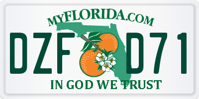 FL license plate DZFD71
