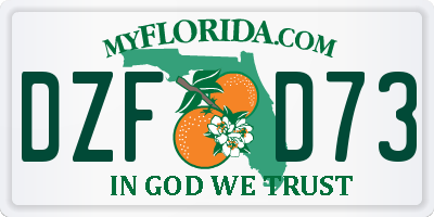 FL license plate DZFD73