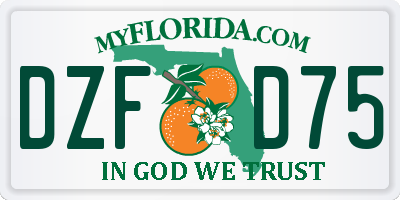FL license plate DZFD75