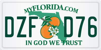 FL license plate DZFD76