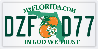 FL license plate DZFD77