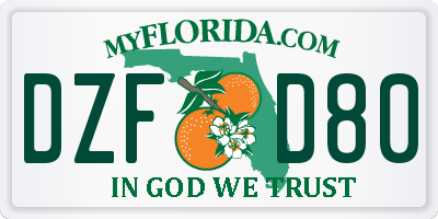 FL license plate DZFD80