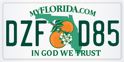 FL license plate DZFD85