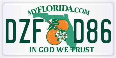 FL license plate DZFD86
