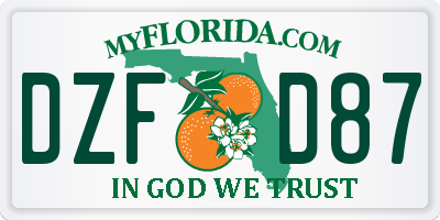 FL license plate DZFD87