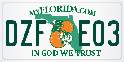 FL license plate DZFE03
