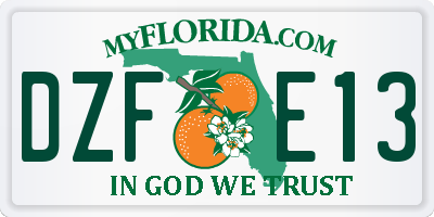 FL license plate DZFE13