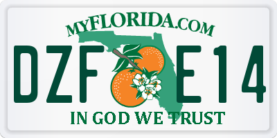 FL license plate DZFE14