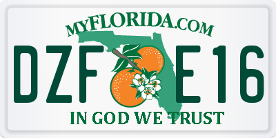 FL license plate DZFE16