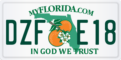 FL license plate DZFE18