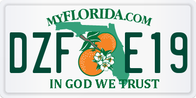 FL license plate DZFE19