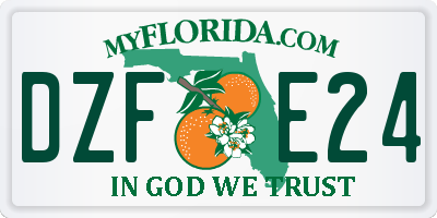 FL license plate DZFE24