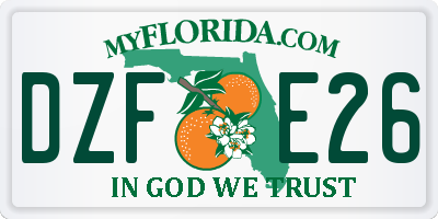 FL license plate DZFE26