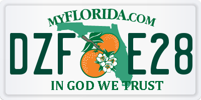 FL license plate DZFE28
