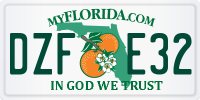 FL license plate DZFE32