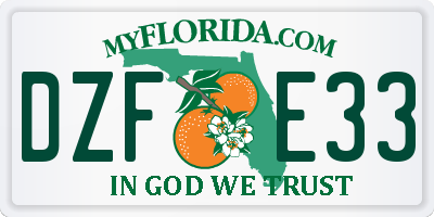 FL license plate DZFE33