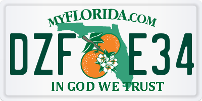 FL license plate DZFE34