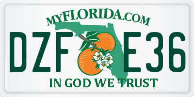 FL license plate DZFE36