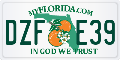 FL license plate DZFE39
