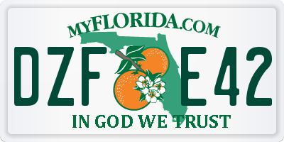 FL license plate DZFE42