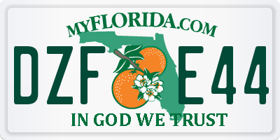 FL license plate DZFE44