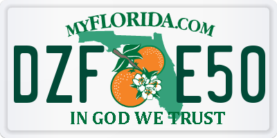 FL license plate DZFE50