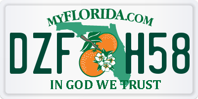 FL license plate DZFH58