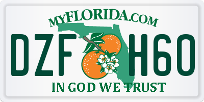 FL license plate DZFH60
