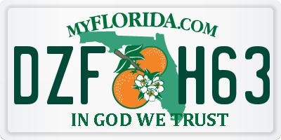 FL license plate DZFH63