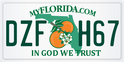 FL license plate DZFH67