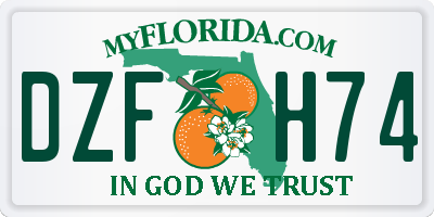 FL license plate DZFH74
