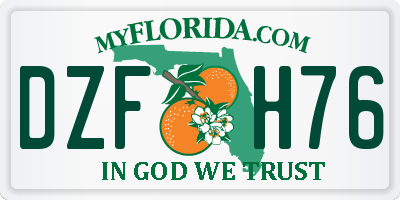FL license plate DZFH76