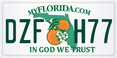 FL license plate DZFH77