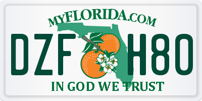 FL license plate DZFH80