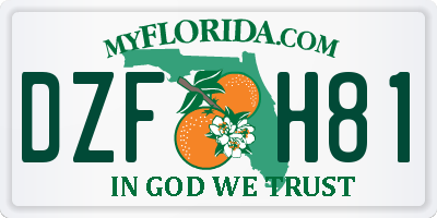 FL license plate DZFH81