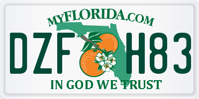 FL license plate DZFH83