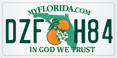 FL license plate DZFH84