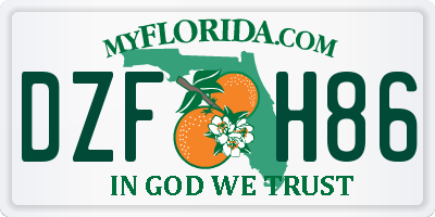 FL license plate DZFH86