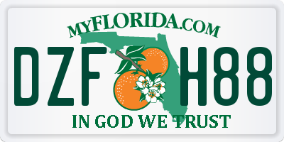FL license plate DZFH88