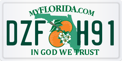 FL license plate DZFH91