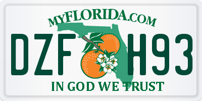 FL license plate DZFH93