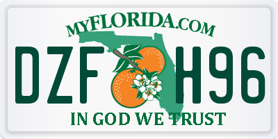 FL license plate DZFH96