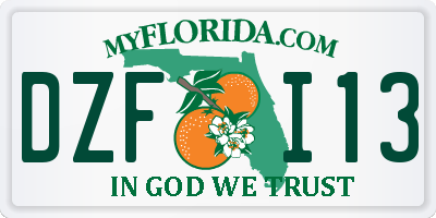 FL license plate DZFI13