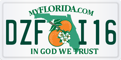 FL license plate DZFI16