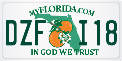 FL license plate DZFI18