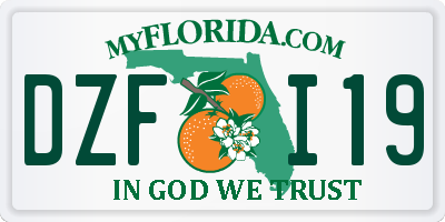 FL license plate DZFI19