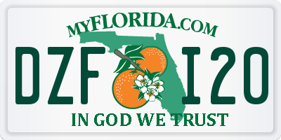 FL license plate DZFI20