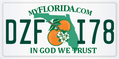 FL license plate DZFI78
