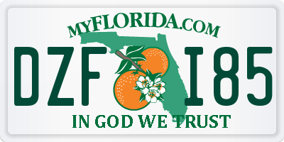 FL license plate DZFI85