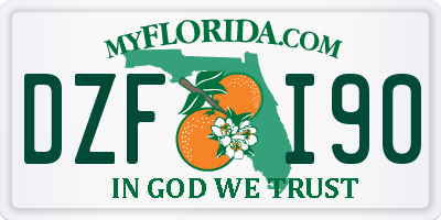 FL license plate DZFI90